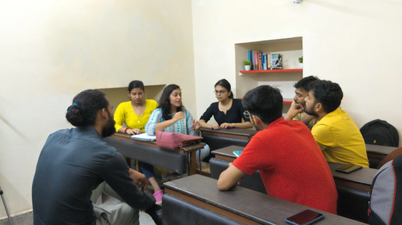 Students participating in personality development course Students participating in personality development course